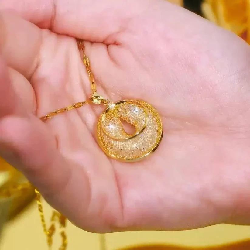 Mesh Crystal Necklace(24k Gold Plated