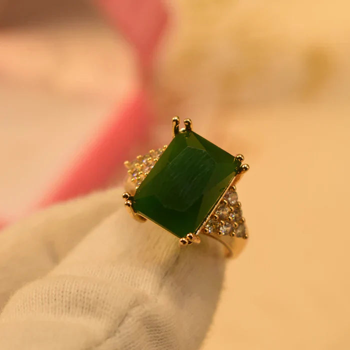 Luminous Design Real Stone Gold Plated Ring