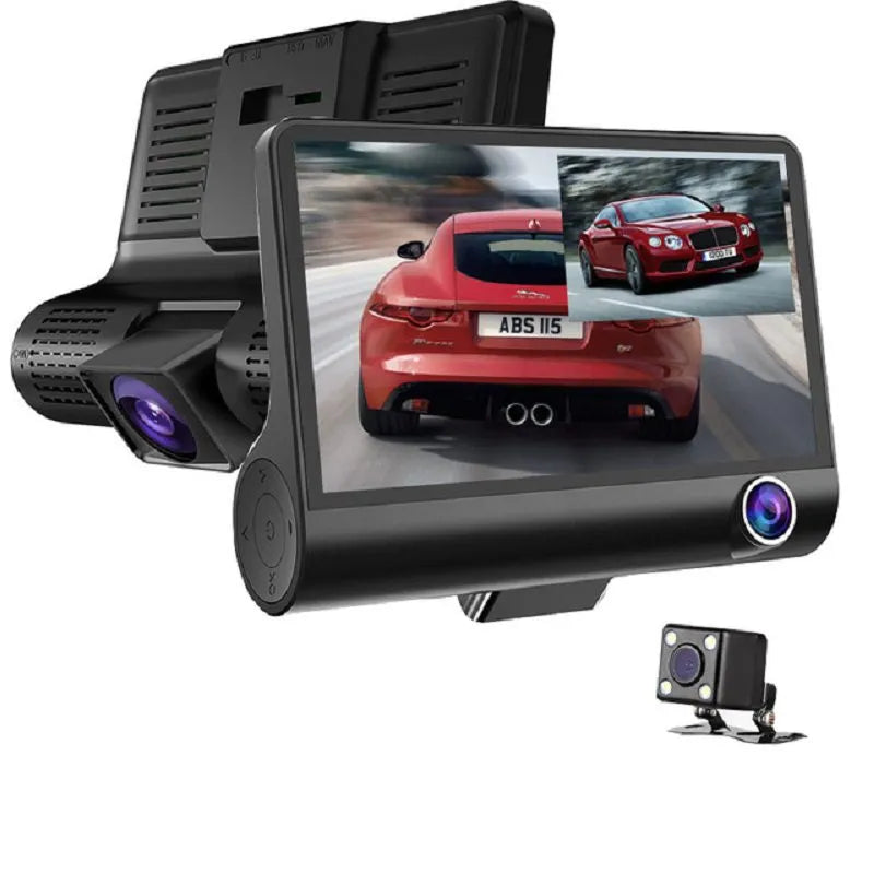 HD Triple Lens Universal Car DVR Dash Cam – Night Vision + Rear View | Drive Safer Now!
