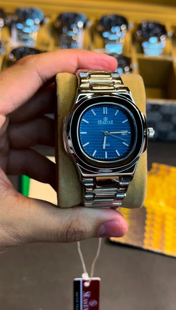 Premium Seastar Chain Watch – Elegant Design with Classic Date Feature