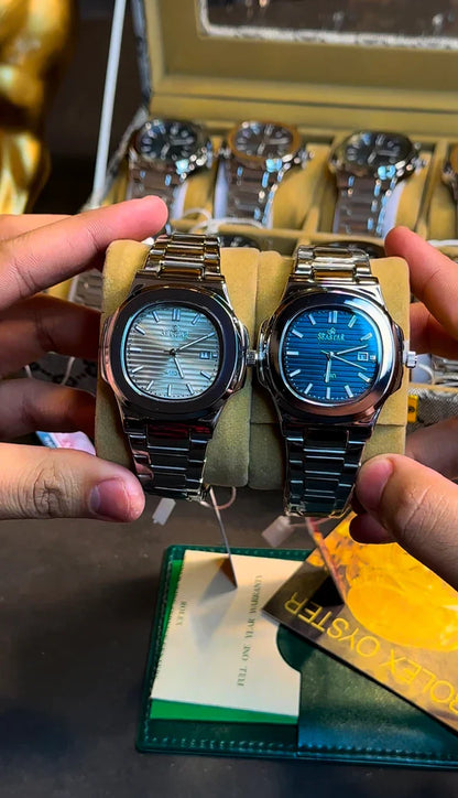 Premium Seastar Chain Watch – Elegant Design with Classic Date Feature