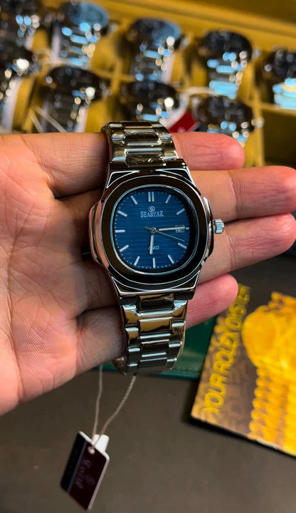 Premium Seastar Chain Watch – Elegant Design with Classic Date Feature