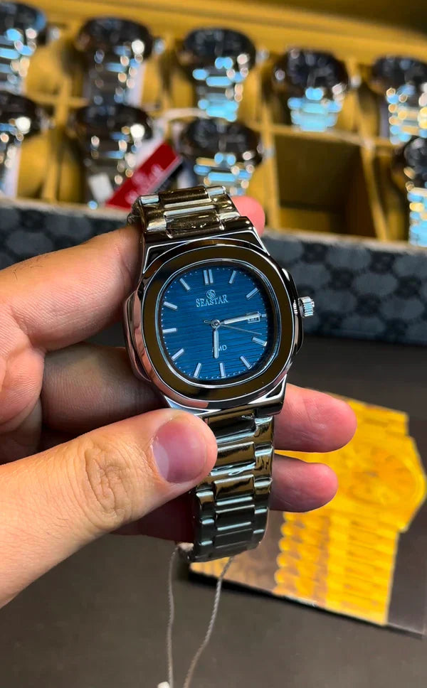 Premium Seastar Chain Watch – Elegant Design with Classic Date Feature