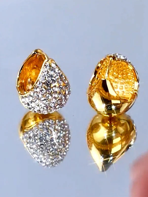 Trendy Diamond earrings(24k gold plated)