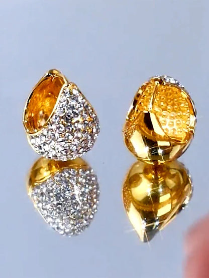 Trendy Diamond earrings(24k gold plated)