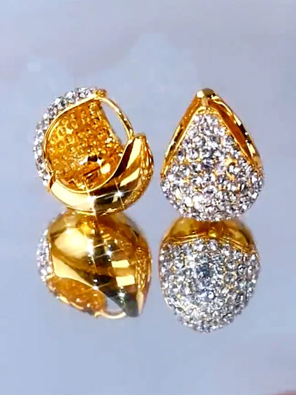 Trendy Diamond earrings(24k gold plated)