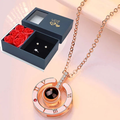 100 LANGUAGES I LOVE YOU PROJECTION NECKLACE (Rose Gold)