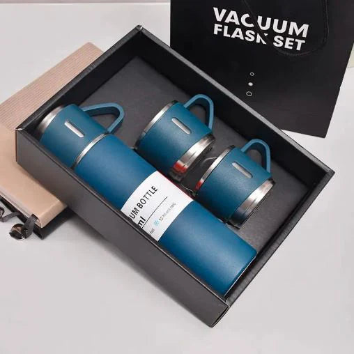 3 Cup Double-Layer Stainless Steel Vacuum Flask Set