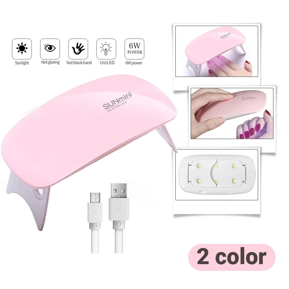 Imported China 6W Mini Nail Dryer Machine Portable 6 LED UV Manicure Lamp