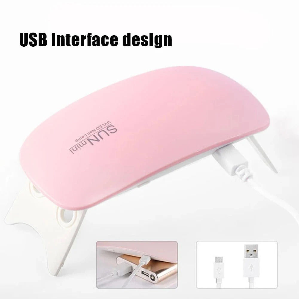 Imported China 6W Mini Nail Dryer Machine Portable 6 LED UV Manicure Lamp